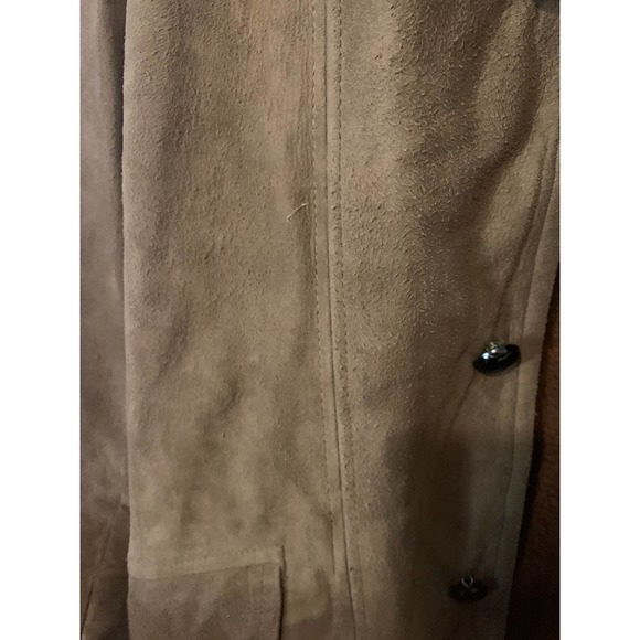 R. Sherman Brown Genuine Leather Button Front Jacket oversized - Picture 7 of 10